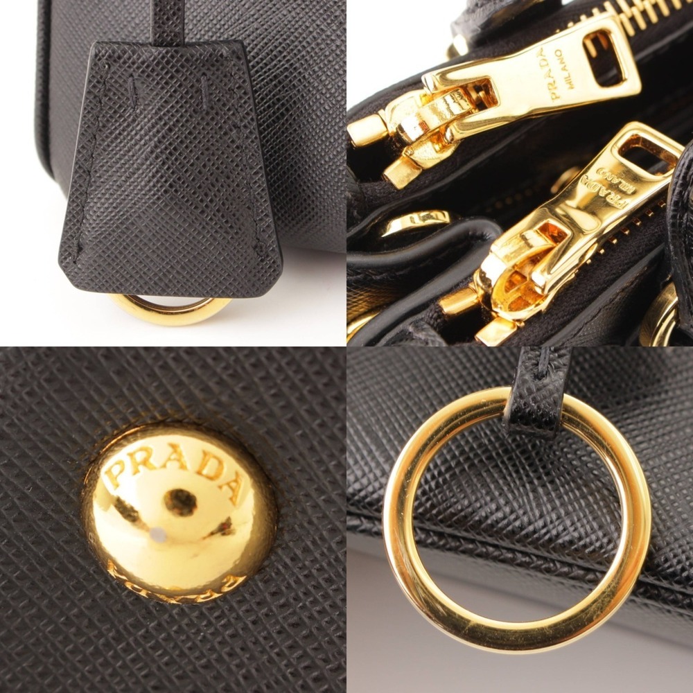 Prada Galleria Saffiano Handbag Shoulder Bag Black - Picture 9 of 10